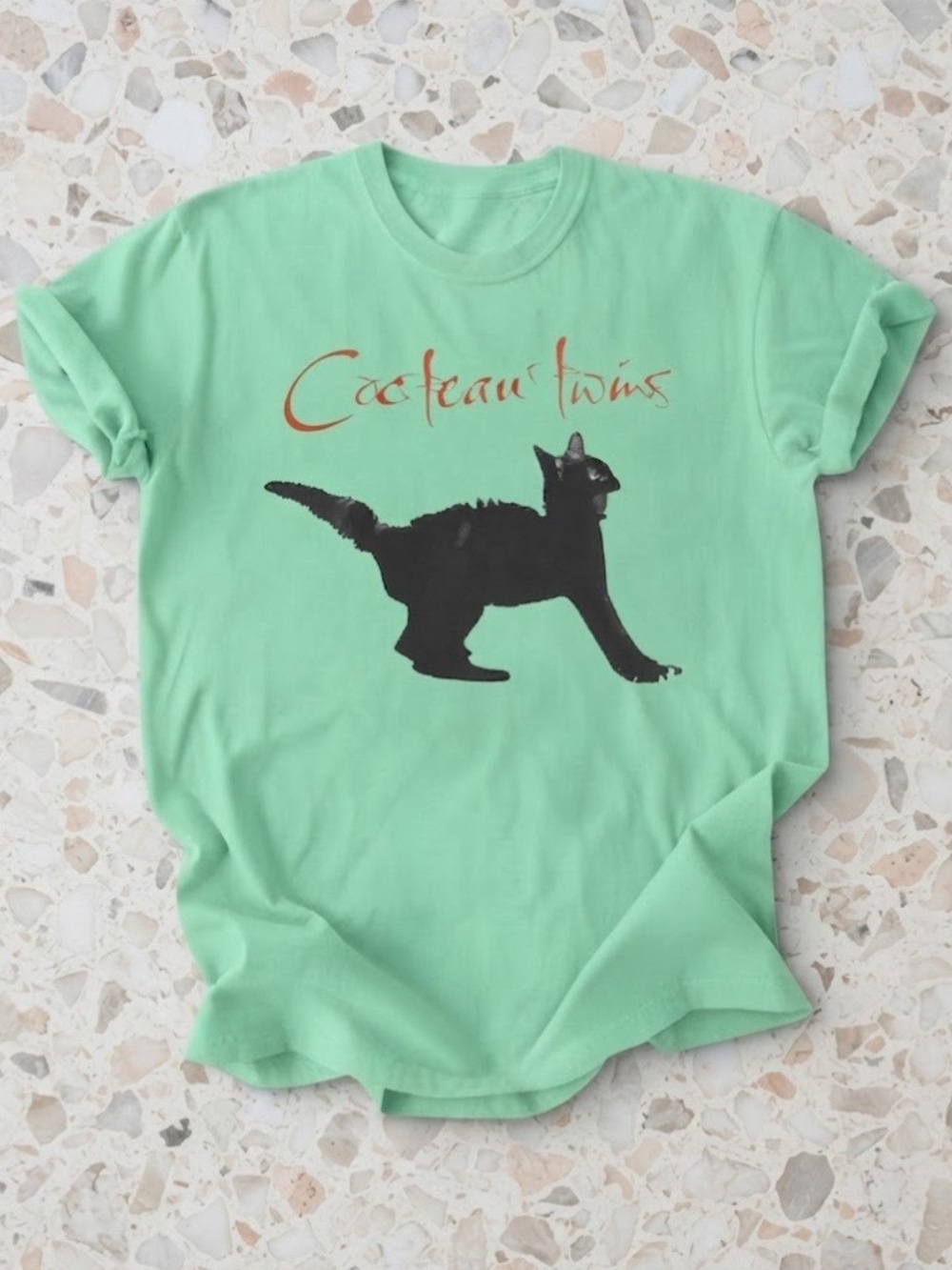 Cocteau Twins Cat Cute Animal Graphic Mint Green Comfort Colors T-Shirt
